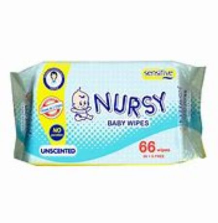 Picture of Nursy Baby Wipes Unscented 66 Sheets