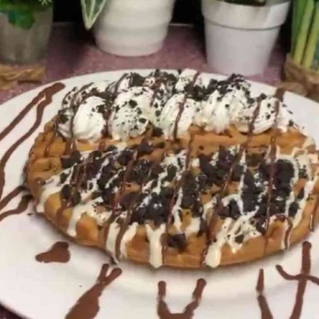 Oreo nutella waffle