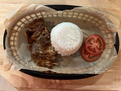 Pulled adobo with rice