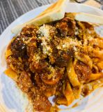 Picture of Spaghetti with Meatballs and toasted bread