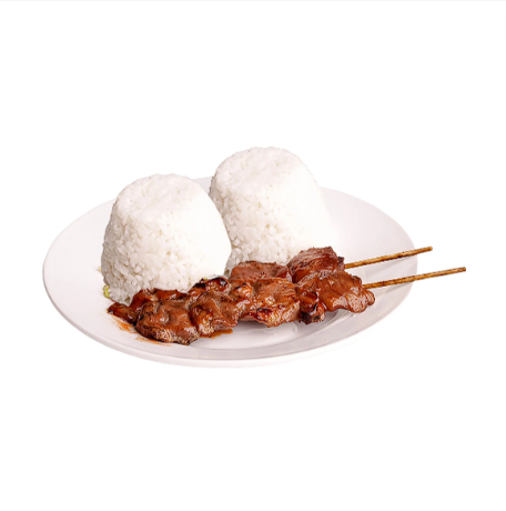 Picture of 2 Stick Pork Bbq with Rice